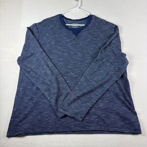 Gap Mens XXL Long Sleeve T-Shirt Navy Blue White Micro Stripe Crew Neck Top